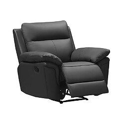 Avis Vente-Unique Fauteuil relax en cuir de buffle PAKITA - Noir