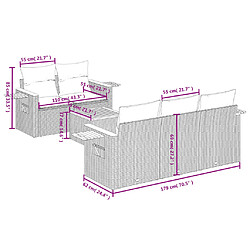 Avis vidaXL Salon de jardin avec coussins 6 pcs beige résine tressée