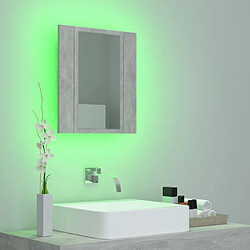 Acheter Maison Chic Armoire de salle de bain,Meuble de rangement,Meuble haut à miroir LED Gris béton Acrylique -GKD143164