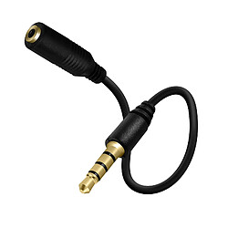 Avizar Adaptateur Jack Mâle 3.5mm vers Jack Femelle 3.5mm Son de Qualité 90mm Noir