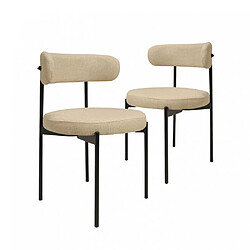 Le Quai Des Affaires Lot de 2 chaises tissu SCALA / Beige