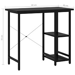 vidaXL Bureau d'ordinateur Noir 80x40x72 cm MDF et métal pas cher