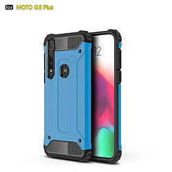 Wewoo Coque Renforcée Etui combiné Moto G8 Plus pour TPU + PC bleu