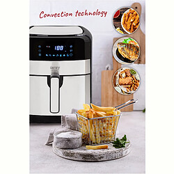 Friteuse à Air Chaud sans Huile 5 L, Airfryer 8 Programmes, Minuterie, 80- 200ºC, 2500, Noir/Argent, Camry, CR6311 pas cher