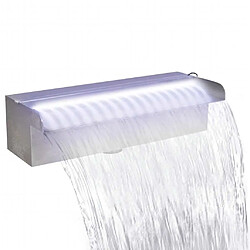 vidaXL Fontaine rectangulaire de piscine avec LED Inox 30 cm