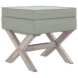 vidaXL Tabouret de rangement Gris clair 45x45x49 cm Velours