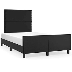 Maison Chic Cadre/structure de lit avec tête de lit pour adulte - Lit Moderne Chambre Noir 120x200 cm Similicuir -MN48615