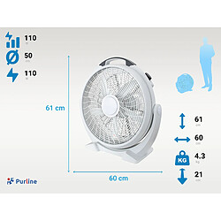 Avis Purline Ventilateur industriel 110W avec 5 pales et 3 vitesses