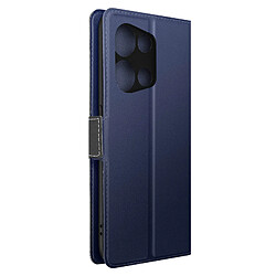 Avizar Étui pour Oppo Reno 8 Pro 5G Portefeuille Support Finition Striée Bleu Nuit/Gris