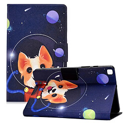 Etui en PU Conception d'impression de motifs Planète et petit chien pour votre Samsung Galaxy Tab A7 Lite 8.7 pouces T220/T225