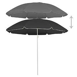 Helloshop26 Parasol d'extérieur avec mât en acier 180 cm anthracite 02_0008199