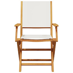 Avis vidaXL Chaises de jardin pliantes lot de 4 tissu et bois massif