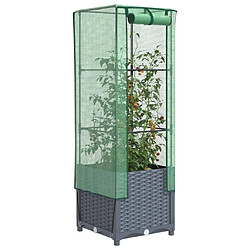 vidaXL Jardinière surélevée avec housse aspect rotin 40x40x139 cm