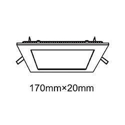 Inspired Downlight encastré carré 6 pouces 12W blanc naturel 4000K, 1000lm, cadre blanc, Inc. Driver