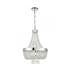 Luminaire Center Chandelier Alyssa Cristal,chrome poli 9 ampoules 58cm