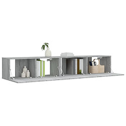 Avis Maison Chic Ensemble de meubles TV 2 pcs | Banc TV Moderne pour salon | Meuble de Rangement - Sonoma gris Bois d'ingénierie -MN79043