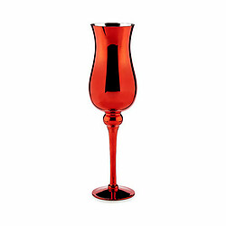 Gift Decor Bougeoir Verre Rouge 13,5 x 4,5 x 13,5 cm (6 Unités)