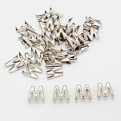 Avis 30 pcs en alliage d'argent lettre alphabet bricolage griffe rivets pour accessoires de couture M