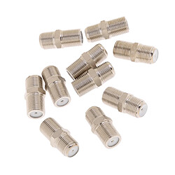 10X RG6 RG59 F Type Coupleur Cuivre Couple Femelle à Femelle Coaxial pas cher