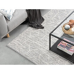 Avis Beliani Tapis gris/beige 140 x 200 cm poil court EDREMIT