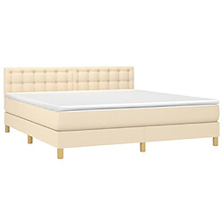 Avis Maison Chic Lit adulte- Lit + matelas,Sommier à lattes de lit avec matelas Crème 180x200 cm Tissu -GKD98232