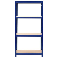 Helloshop26 Étagère charge lourde de rangement bleu 80 x 40 x 160 cm acier et MDF 02_0000705