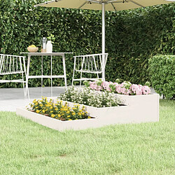 vidaXL Jardinière Blanc 107x107x27 cm Bois massif de pin