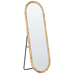 Beliani Miroir sur pied MONTOT Rotin Naturel