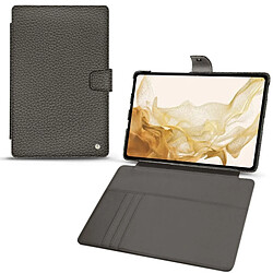 Housse cuir Samsung Galaxy Tab S8 - Rabat portefeuille - Anthracite ( Pantone #41403c ) - NOREVE