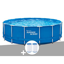 Kit piscine tubulaire Summer Waves Active Frame Pool ronde 4,57 x 1,22 m + 6 cartouches de filtration