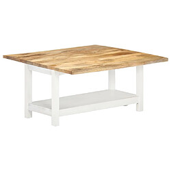 ComfortXL Table Basse Extensible Blanc 90x(45-90)x45 Cm Bois De Manguier