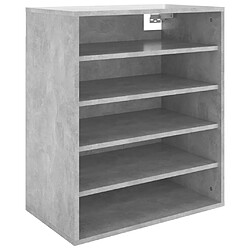 vidaXL Armoire à chaussures Gris béton 60x35x70 cm Bois d’ingénierie