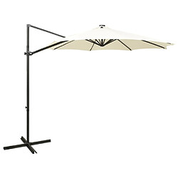 Maison Chic Parasol Jardin | Parasol déporté avec mat et lumières LED Sable 300 cm - GKD77331