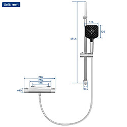 Avis Lonheo MAX Ensemble de Douche avec Etagère et Douchette à Main 3 Fonctions, Chromé Colonne de Douche Thermostatique avec 38°C Mitigeur