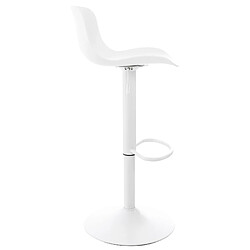 Acheter Decoshop26 Lot de 4 tabourets de bar hauteur réglable et siège pivotant avec siège en plastique blanc métal blanc 10_0004491