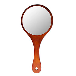 Miroir de vanité en bois portatif avec poignée pour brun foncé de voyage à la maison