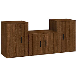 Maison Chic Ensemble de meubles TV 3 pcs pour salon - Chêne marron Bois d'ingénierie -MN40381