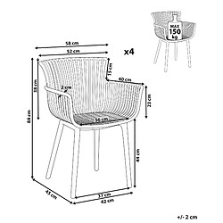 Avis Beliani Lot de 4 chaises PESARO Matière synthétique Gris clair