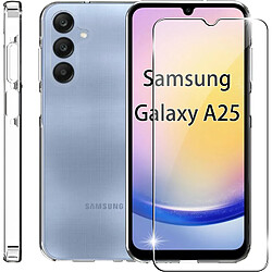 Coque Silicone Transparente + Verre Trempe Pour Samsung Galaxy A25 5G Little Boutik©