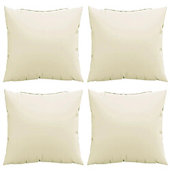 Avis vidaXL Coussins de canapé lot de 4 crème 60x60 cm tissu