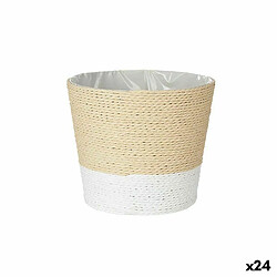 Ibergarden Cache-pot Blanc Corde Plastique 19,5 x 17,5 x 19,5 cm (24 Unités)