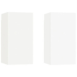 Maison Chic Meubles TV 2 pcs | Banc TV Moderne pour salon | Meuble de Rangement Blanc 30,5x30x60 cm Aggloméré -MN90991