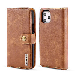 Wewoo Coque Etui en cuir Texture Flip détachable magnétique avec support et fentes pour cartes et portefeuille iPhone 11 Pro Marron