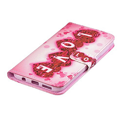 Wewoo Housse Coque Etui à rabat horizontal Love Pattern pour Galaxy A30avec porte-cartes et pas cher