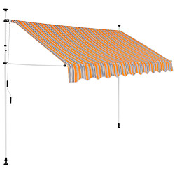 Maison Chic Store banne | Auvent rétractable de porte | Marquise Brise-soleil manuel 250 cm Rayures jaunes et bleues -GKD35786