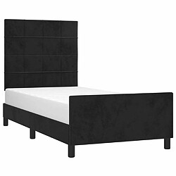 Avis Maison Chic Lit adulte - Cadre Structure de lit avec tête de lit Contemporain Noir 80x200 cm Velours -MN39119