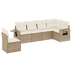 vidaXL Salon de jardin avec coussins 6 pcs beige résine tressée