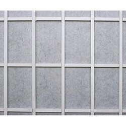 Decoshop26 Paravent 5 panneaux pans en bois blanc et papier riz 175x220cm PAR06059