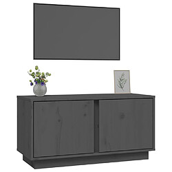 Acheter Maison Chic Meuble TV scandinave - Banc TV pour salon Gris 80x35x40,5 cm Bois de pin massif -MN42717