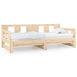 vidaXL Lit coulissant sans matelas bois de pin massif 2x(90x200) cm